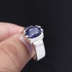 8 Carat Natural Blue Sapphire in Silver 925 Ring (Grade 1)