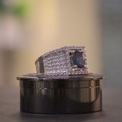 Ceylon Blue Sapphire 2 Carats: Lab-Certified with 210 Diamonds