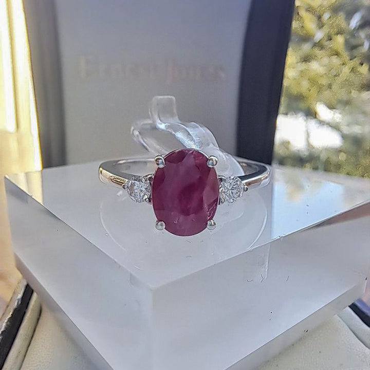 9 Carat Natural Healing Ruby Ring – Origin: Kashmir