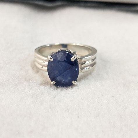 Blue Sapphire 8carats (Grade 3) (Silver ring Unisex)