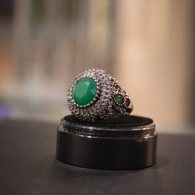 Buy Top-Quality Emerald with Royal Silver Ring