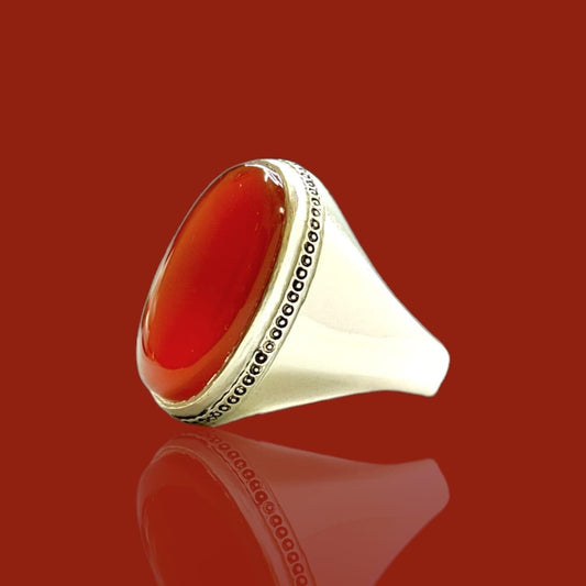 Natural Agate Beautiful Ring Aqeeq on Sale