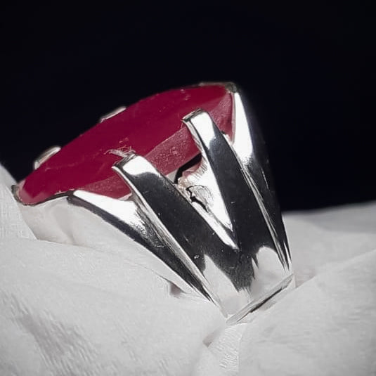 Buy 10 Carats Ruby Silver Ring for Men's