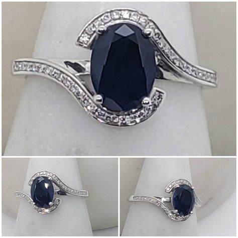 Buy blue sapphire in silver female Royal style, Ring 10 carats blue sapphire