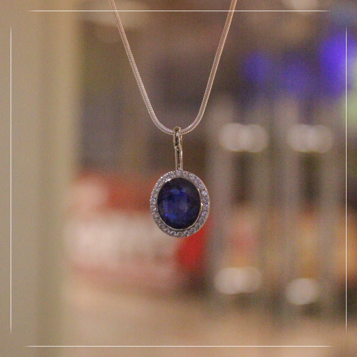 Blue Sapphire Pendant (Grade 1) (8 Carats)