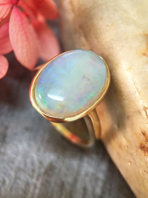 Buy Natural  fire opal 9 carats in silver ring with Gold coating