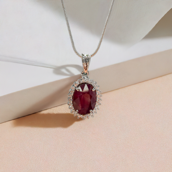 Natural Ruby in Silver Locket | 10 Carats, Grade 1 Gemstone