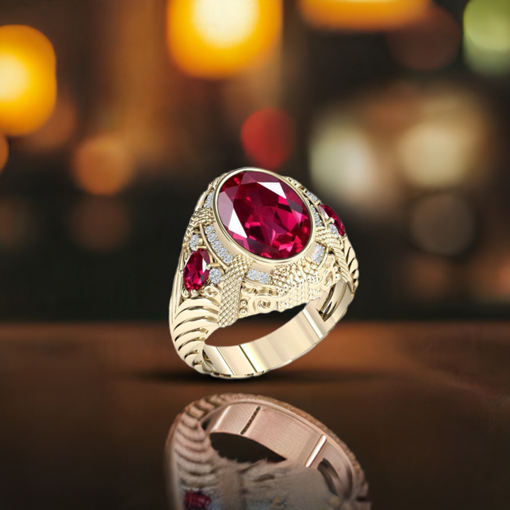 10-Carat South African Premium Ruby Ring in 925 Silver