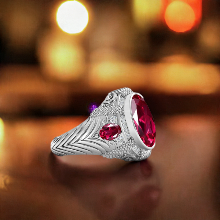 10-Carat South African Premium Ruby Ring in 925 Silver