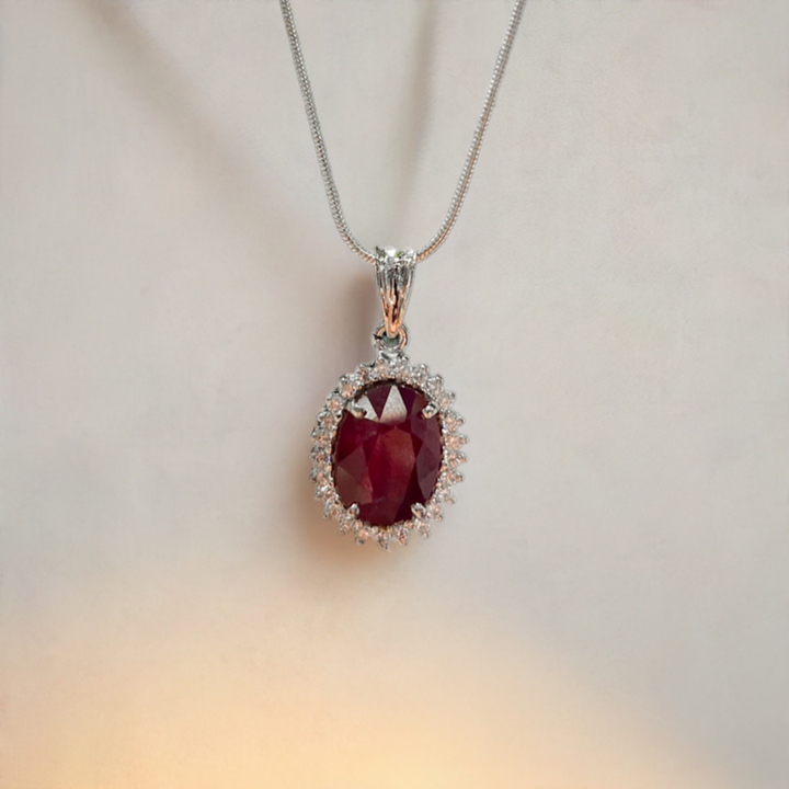 Natural Ruby in Silver Locket | 10 Carats, Grade 1 Gemstone