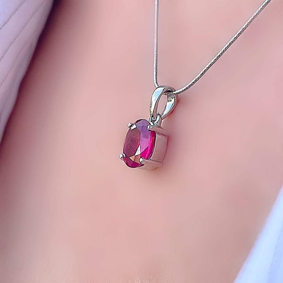 Natural Ruby 10 carats, South African in silver locket