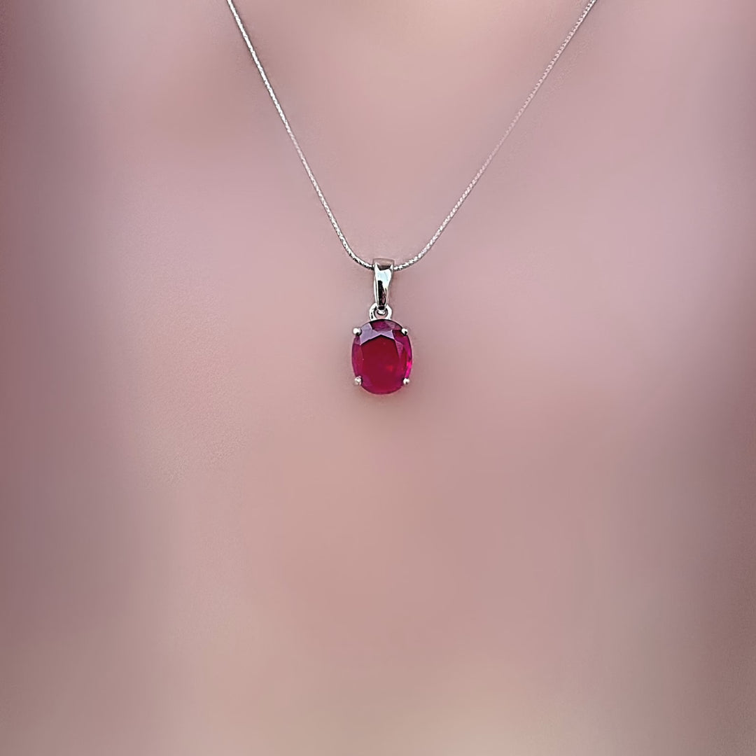 Natural Ruby 10 carats, South African in silver locket