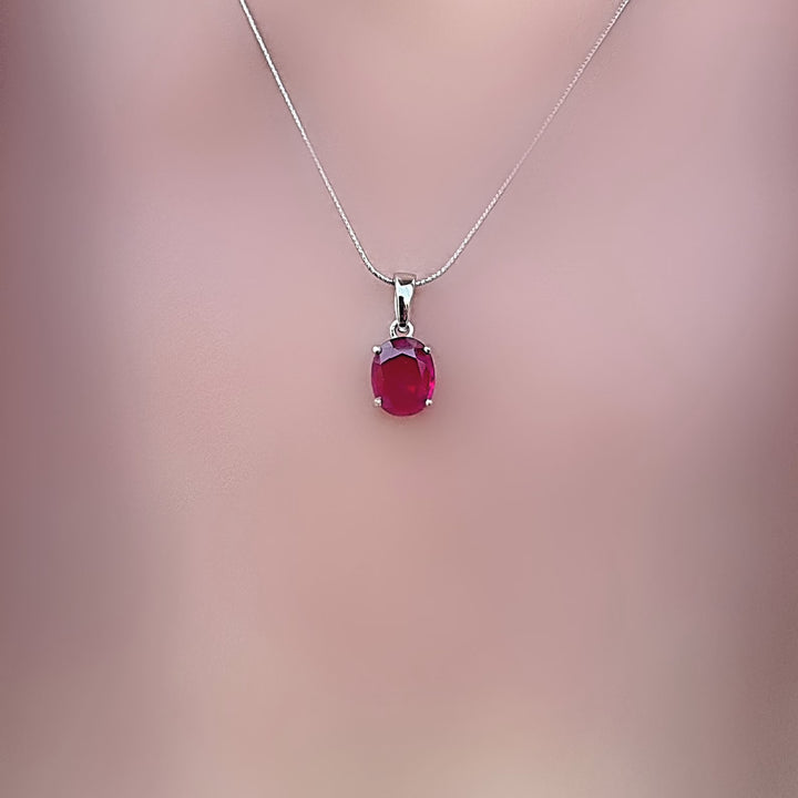 Natural Ruby 10 carats, South African in silver locket