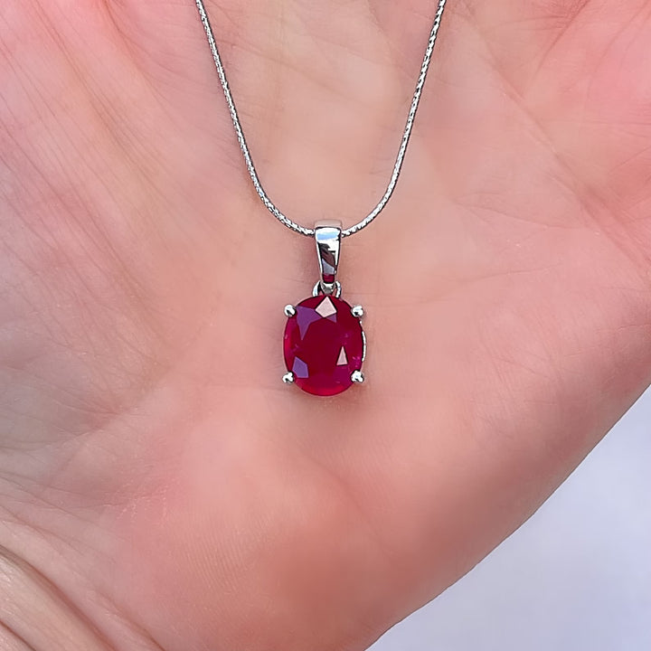 Natural Ruby 10 carats, South African in silver locket