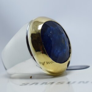 10 Carat Natural Blue Sapphire in Silver 925 Ring (Grade 1)