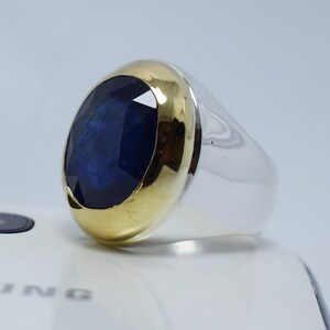 10 Carat Natural Blue Sapphire in Silver 925 Ring (Grade 1)