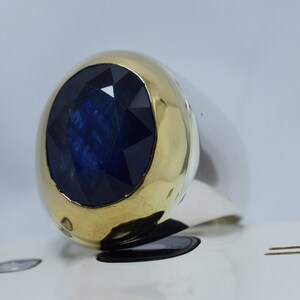 10 Carat Natural Blue Sapphire in Silver 925 Ring (Grade 1)