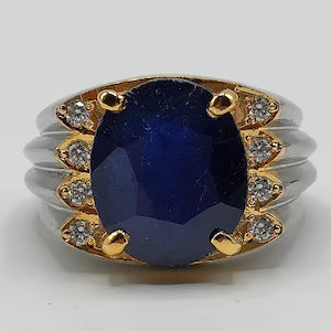 10 Carat Natural Blue Sapphire in Silver 925 Ring (Grade 1)