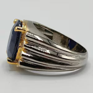 10 Carat Natural Blue Sapphire in Silver 925 Ring (Grade 1)