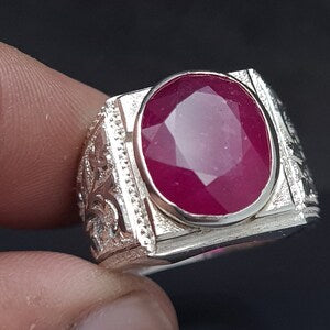 Buy 10 Carats Ruby Silver Ring (Grade 1)