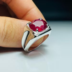 10 Carat Natural Ruby in 925 Silver Ring - Grade 1