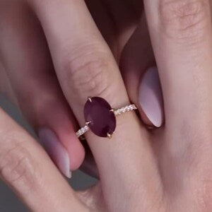 10 Carat Natural Ruby Ring in Gold Plated Silver - Grade 1