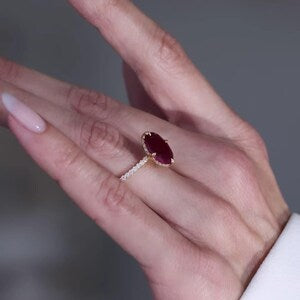 10 Carat Natural Ruby Ring in Gold Plated Silver - Grade 1